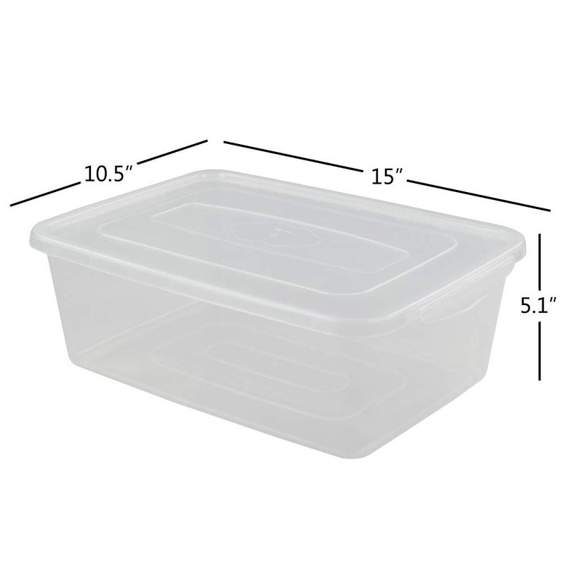 Jekiyo Clear Plastic Storage Bin, 14 Quart Latching Box Container with Lid, 4 Packs - Image 2